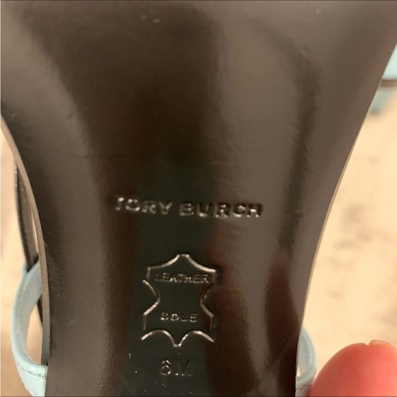 Tory Burch Black and Blue Strap Heels - Picture 9 of 12